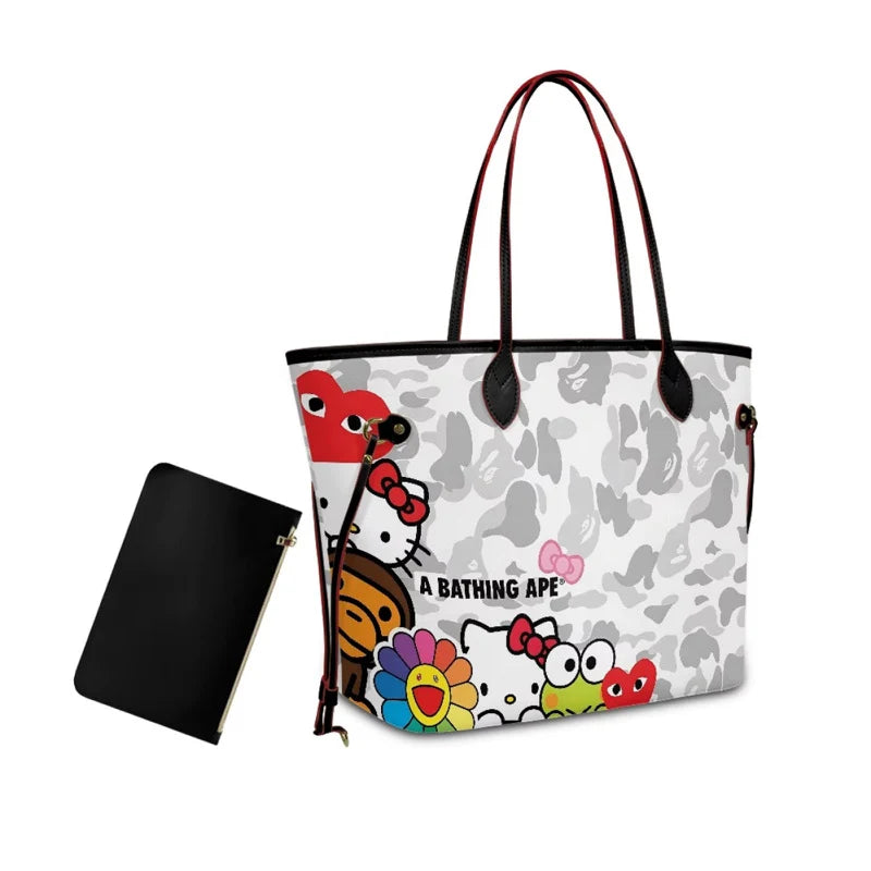 Hello Kitty x BAPE Graphic Tote Bag - front view