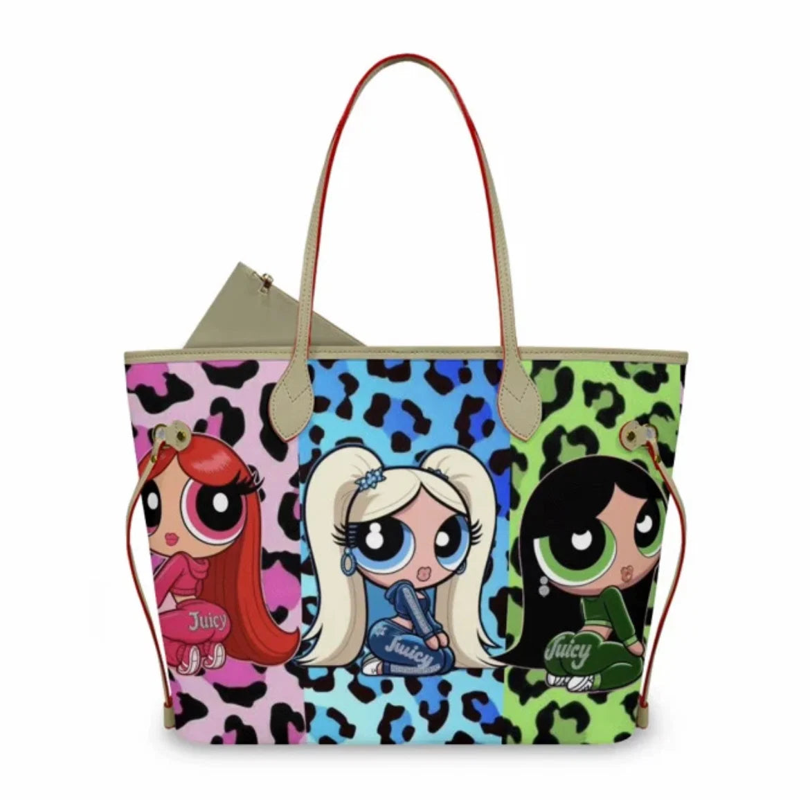 Powerpuff Girls x Juicy Couture Leopard Print Tote Bag