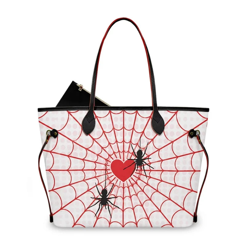 Spider Web Heart Tote Bag
